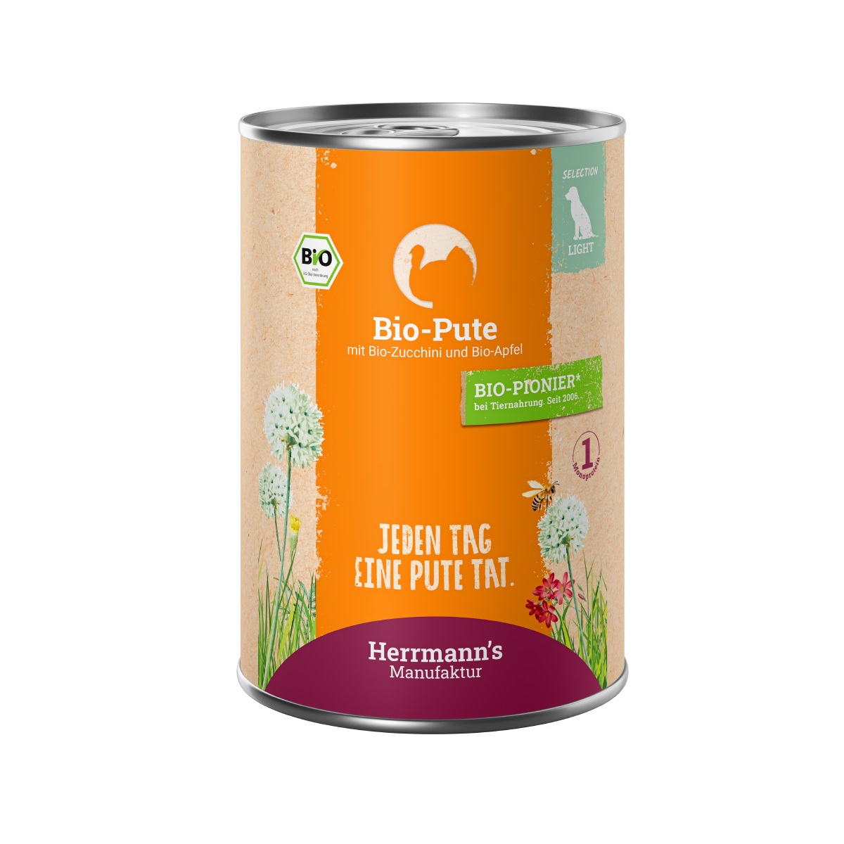 Herrmann's za pse dietna - BIO puran z jabolkom in bučko - slika 1