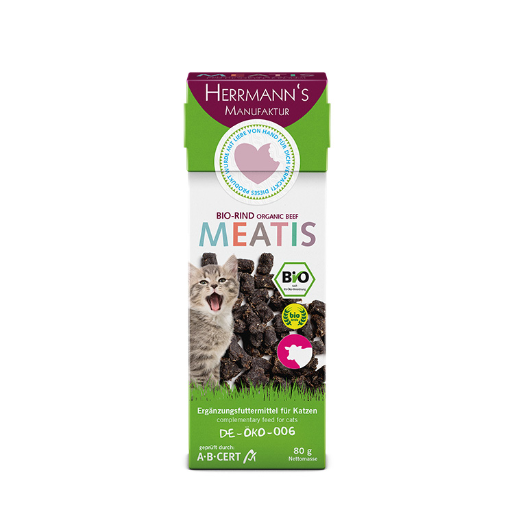 Herrmann’s priboljški Meaties za mačke z BIO govedino