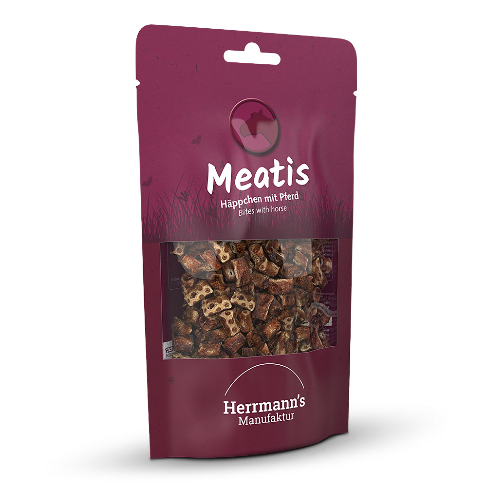 2023_03_herrmanns_wf_c_meatis_snack_pferd_80g_1000x1000_pdp Herrmann's priboljški Meaties za pse konj - slika 1