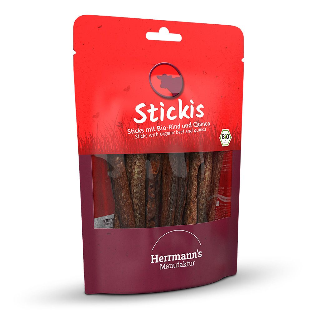 Herrmann's žvečilke za pse Stickis - BIO govedina in kvinoja - slika 1